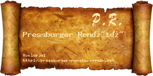 Pressburger Renátó névjegykártya